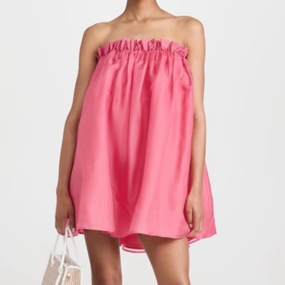 CAROLINE CONSTAS Martina Strapless Baby Doll Mini Dress
